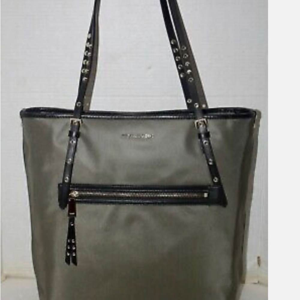 Michael Kors LEILA LARGE Nylon North South Tote Bag Olive Green